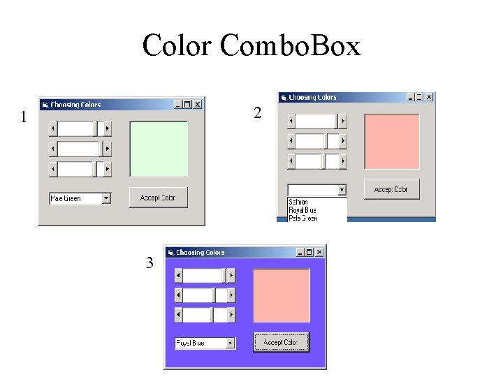 Color Combo. Box 2 1 3 