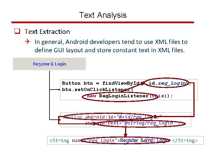 Text Analysis q Text Extraction Q In general, Android developers tend to use XML