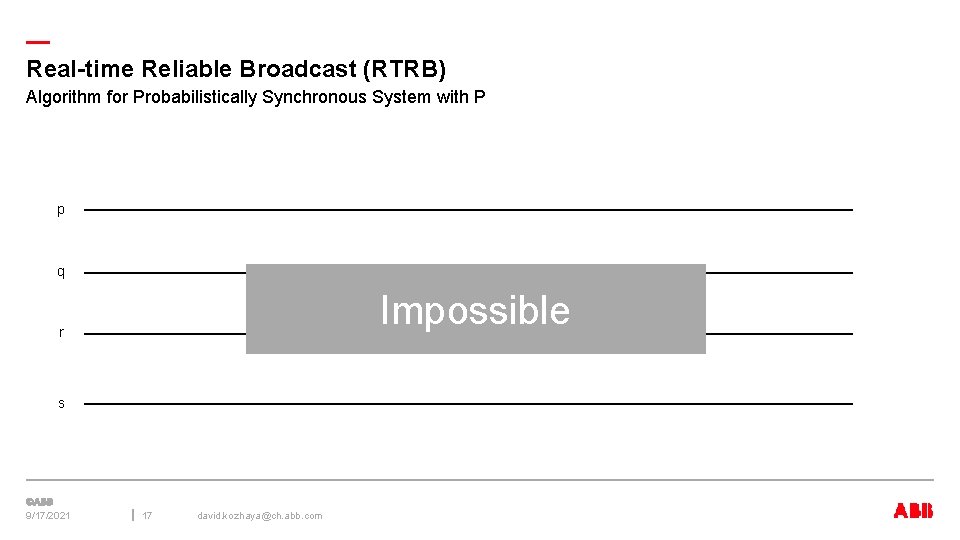 — Real-time Reliable Broadcast (RTRB) Algorithm for Probabilistically Synchronous System with P p q