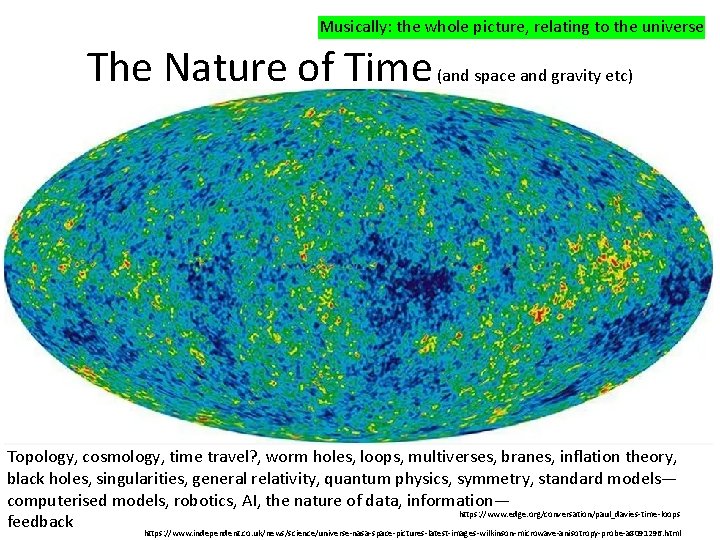 Musically: the whole picture, relating to the universe The Nature of Time (and space