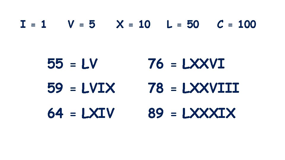 I = 1 V = 5 X = 10 L = 50 C =