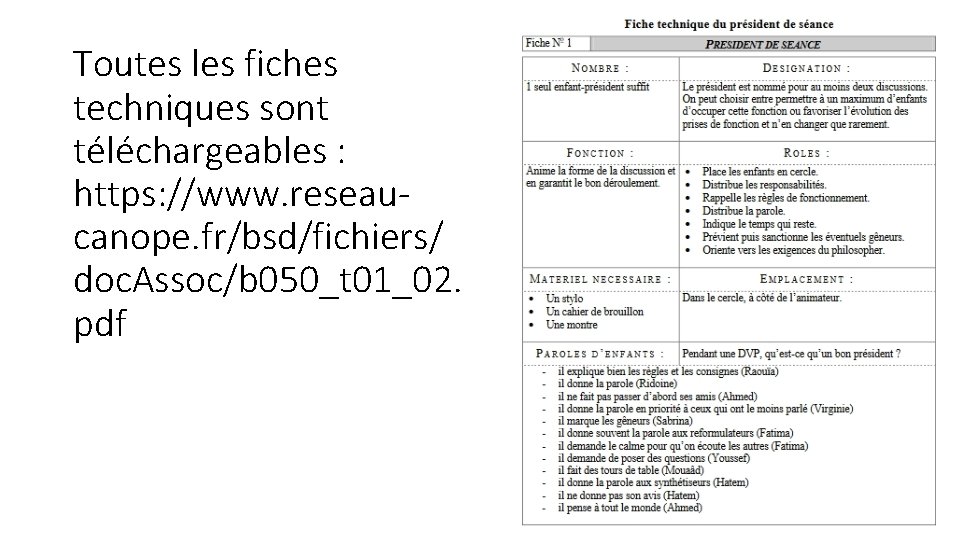 Toutes les fiches techniques sont téléchargeables : https: //www. reseaucanope. fr/bsd/fichiers/ doc. Assoc/b 050_t