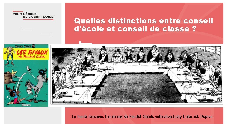 Quelles distinctions entre conseil d’école et conseil de classe ? La bande dessinée, Les