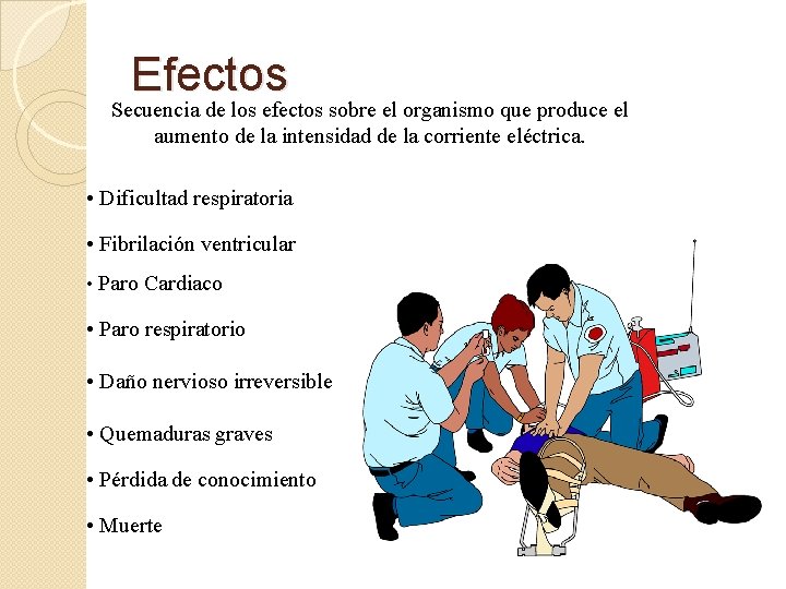 Efectos Secuencia de los efectos sobre el organismo que produce el aumento de la