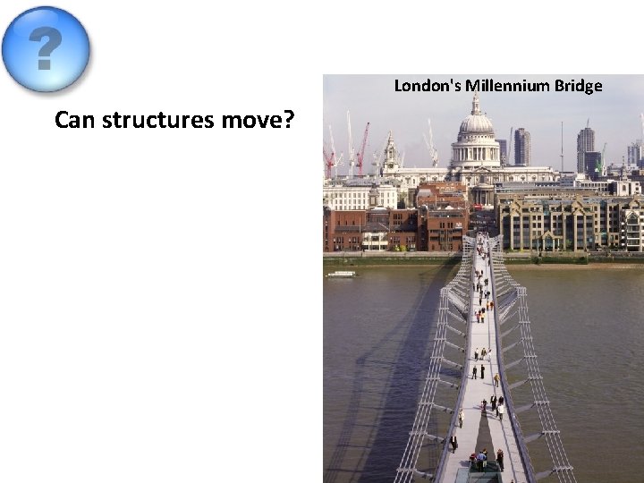 London's Millennium Bridge Can structures move? 