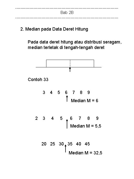 ---------------------------------------Bab 2 B --------------------------------------- 2. Median pada Data Deret Hitung Pada data deret hitung