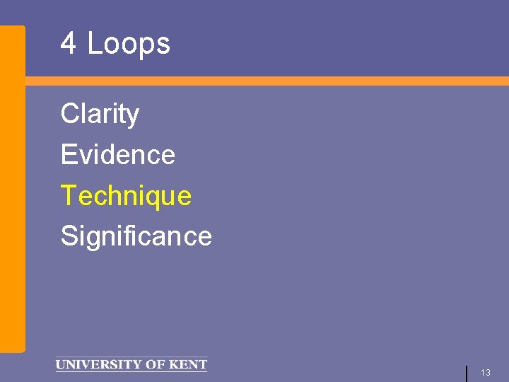 4 Loops Clarity Evidence Technique Significance 13 