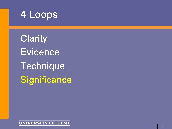 4 Loops Clarity Evidence Technique Significance 17 