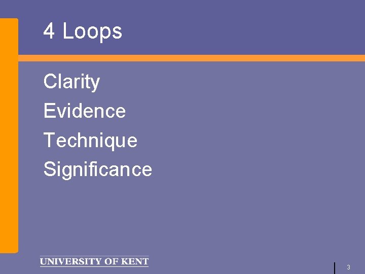 4 Loops Clarity Evidence Technique Significance 3 