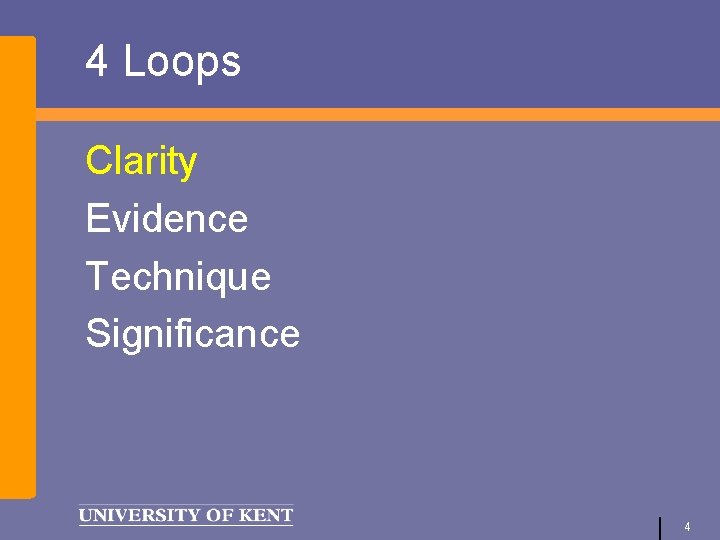 4 Loops Clarity Evidence Technique Significance 4 