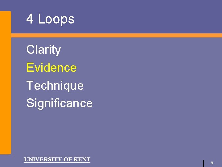 4 Loops Clarity Evidence Technique Significance 9 
