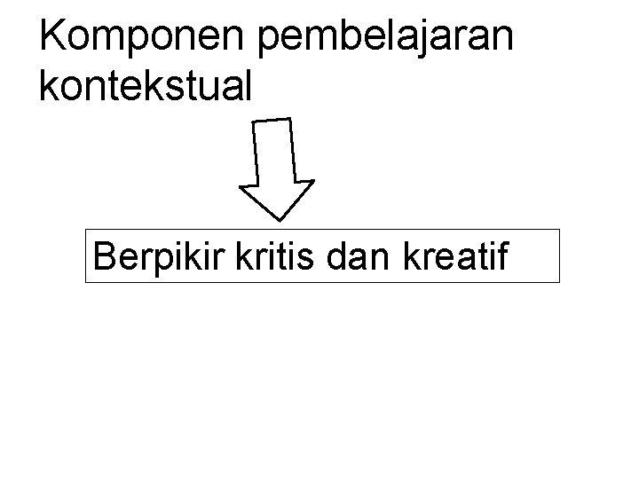 Komponen pembelajaran kontekstual Berpikir kritis dan kreatif 