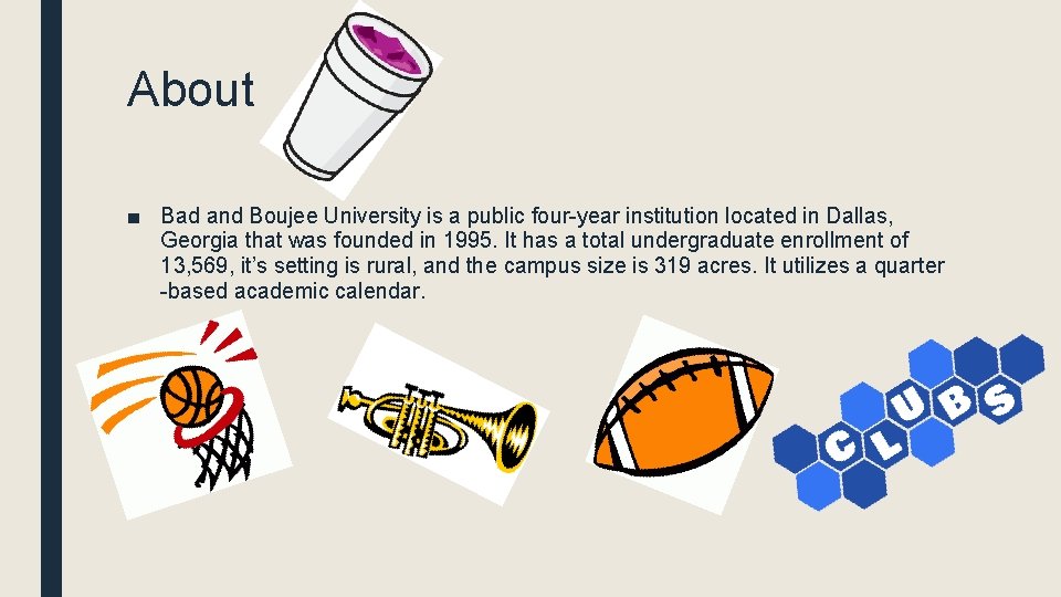 About ■ Bad and Boujee University is a public four-year institution located in Dallas,