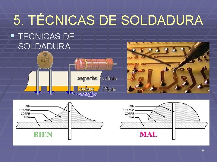 5. TÉCNICAS DE SOLDADURA § TECNICAS DE SOLDADURA 16 