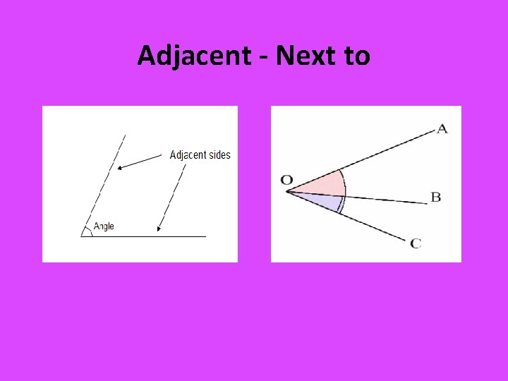 Adjacent - Next to 