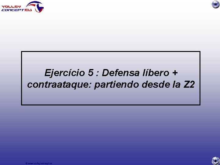 Ejercício 5 : Defensa líbero + contraataque: partiendo desde la Z 2 © www.