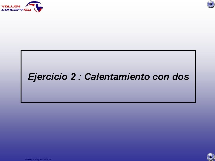 Ejercício 2 : Calentamiento con dos © www. volleyconcept. eu 