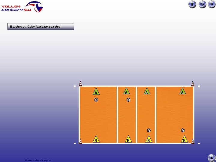 Ejercício 2 : Calentamiento con dos A B © www. volleyconcept. eu A B