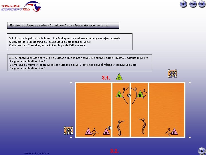 Ejercício 3 : Juegos en tríos - Condición física y fuerza de salto en