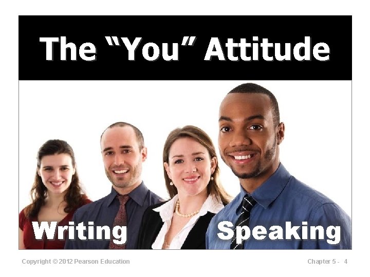 The “You” Attitude Writing Copyright © 2012 Pearson Education Speaking Chapter 5 - 4