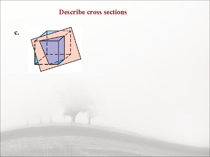 Describe cross sections c. 