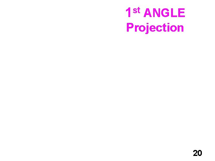 1 st ANGLE Projection 20 