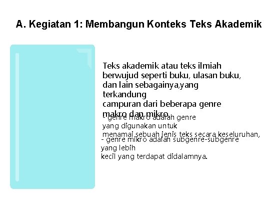 A. Kegiatan 1: Membangun Konteks Teks Akademik Teks akademik atau teks ilmiah berwujud seperti