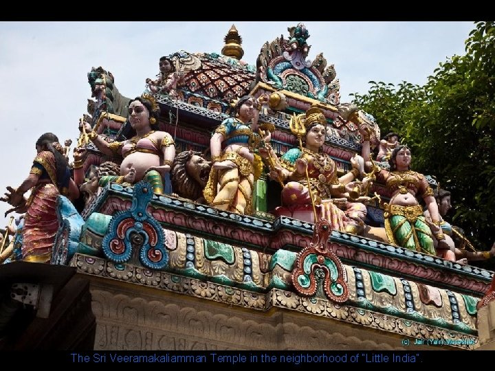 The Sri Veeramakaliamman Temple in the neighborhood of “Little India”. 