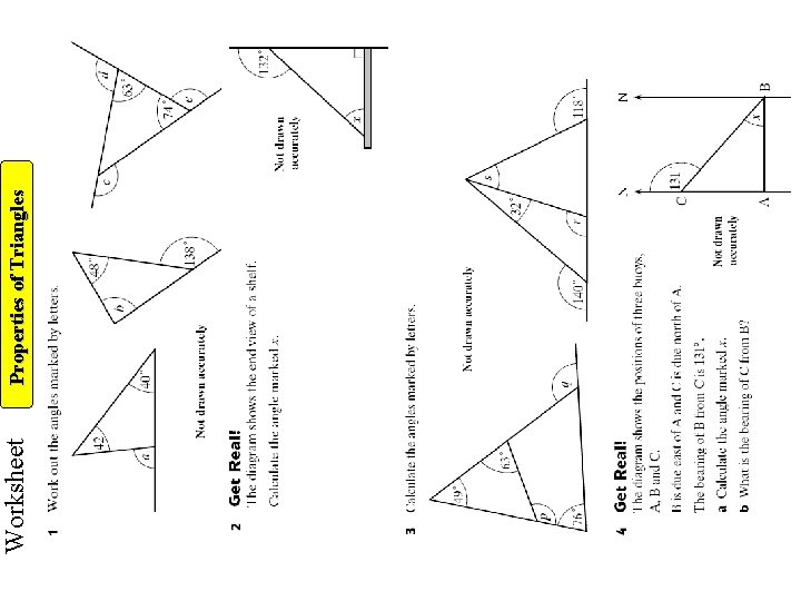 Worksheet Properties of Triangles 
