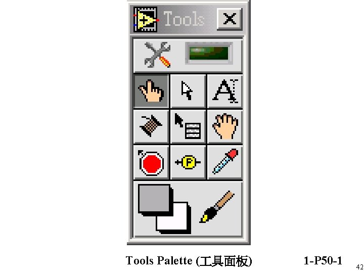 Tools Palette ( 具面板) 1 -P 50 -1 42 