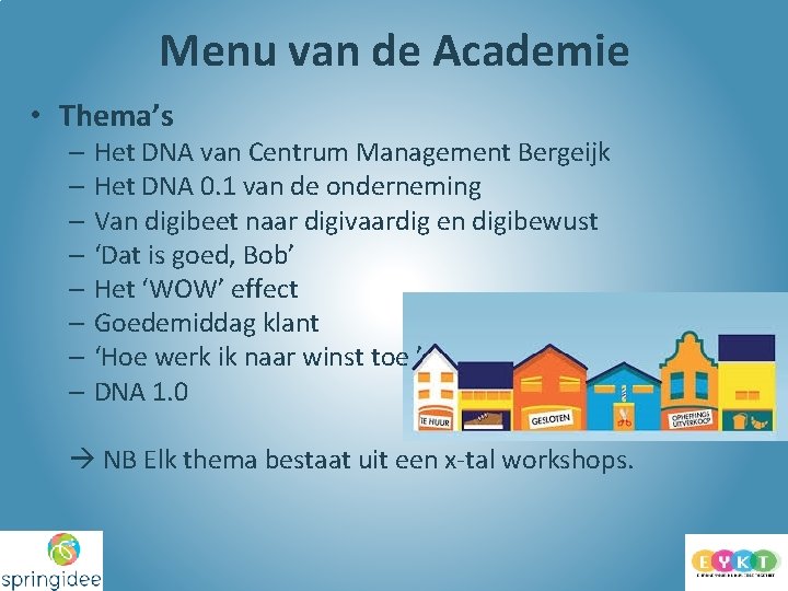 Menu van de Academie • Thema’s – Het DNA van Centrum Management Bergeijk –