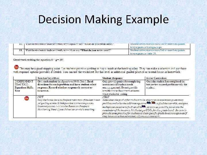 Decision Making Example 