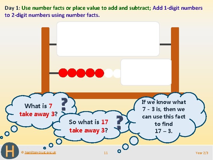 Day 1: Use number facts or place value to add and subtract; Add 1