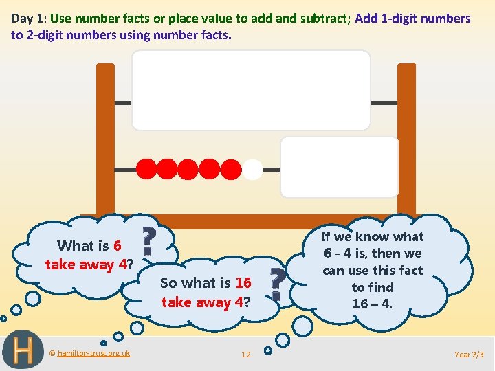 Day 1: Use number facts or place value to add and subtract; Add 1
