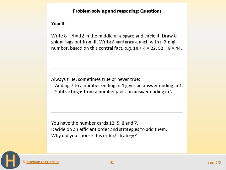 © hamilton-trust. org. uk 41 Year 2/3 