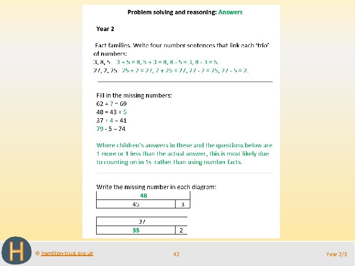 © hamilton-trust. org. uk 42 Year 2/3 