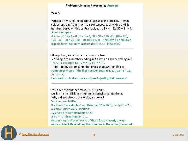 © hamilton-trust. org. uk 43 Year 2/3 