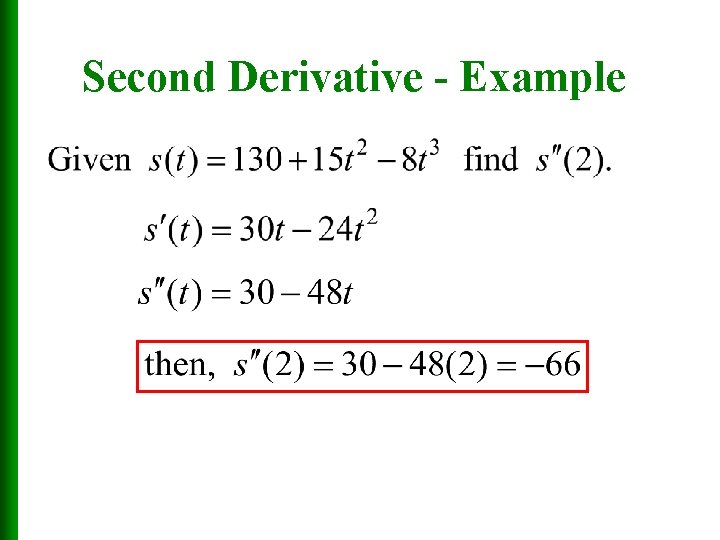 Second Derivative - Example 
