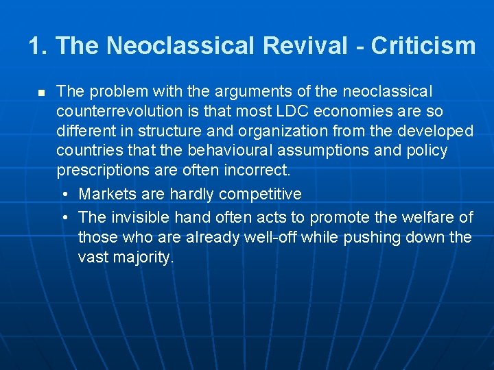 1. The Neoclassical Revival - Criticism n The problem with the arguments of the