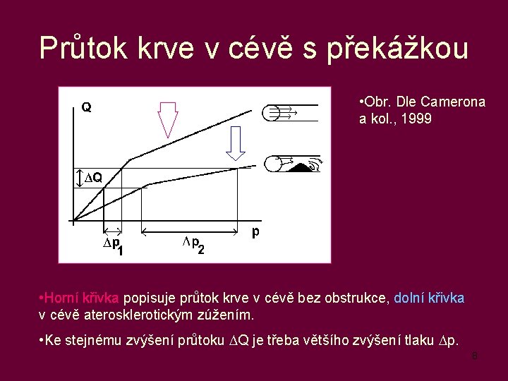 Průtok krve v cévě s překážkou • Obr. Dle Camerona a kol. , 1999