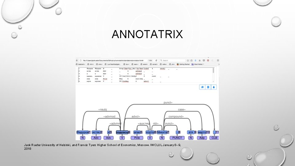 ANNOTATRIX Jack Rueter University of Helsinki, and Francis Tyers Higher School of Economics, Moscow.