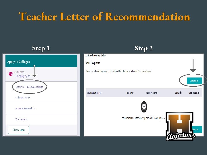 Teacher Letter of Recommendation Step 1 Step 2 