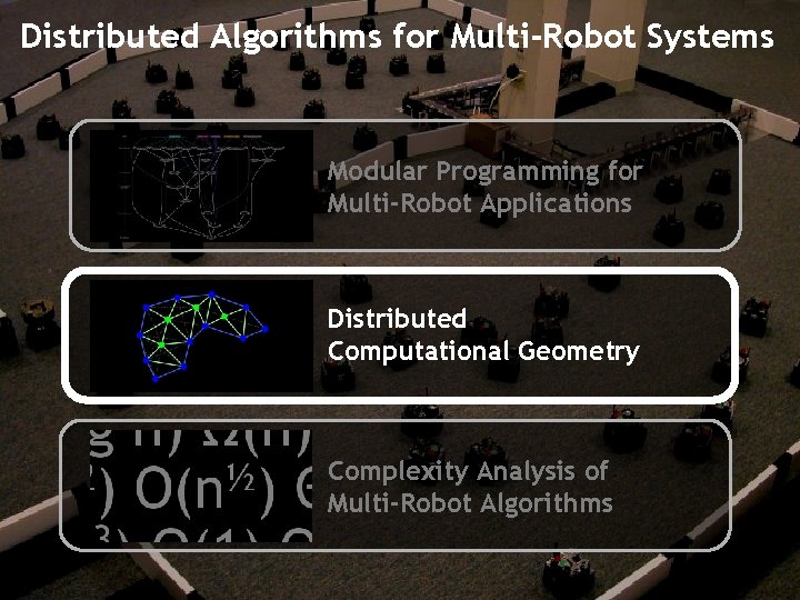 Distributed Algorithms for Multi-Robot Systems Modular Programming for Multi-Robot Applications Distributed Computational Geometry Complexity