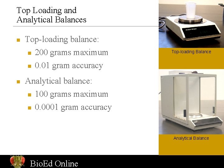 Balances and Glassware for Solution Preparation By David