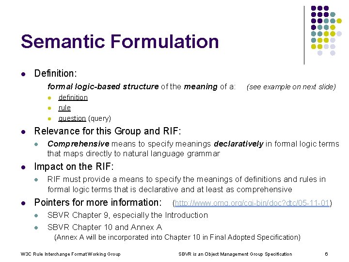 SBVR Semantics of Business Vocabulary Business Rules l