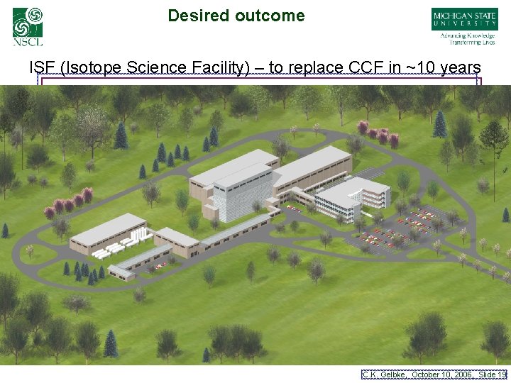 Desired outcome ISF (Isotope Science Facility) – to replace CCF in ~10 years C.