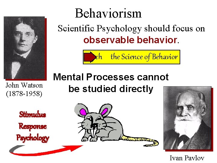 Behaviorism Scientific Psychology should focus on observable behavior. Psych the Science of Behavior John