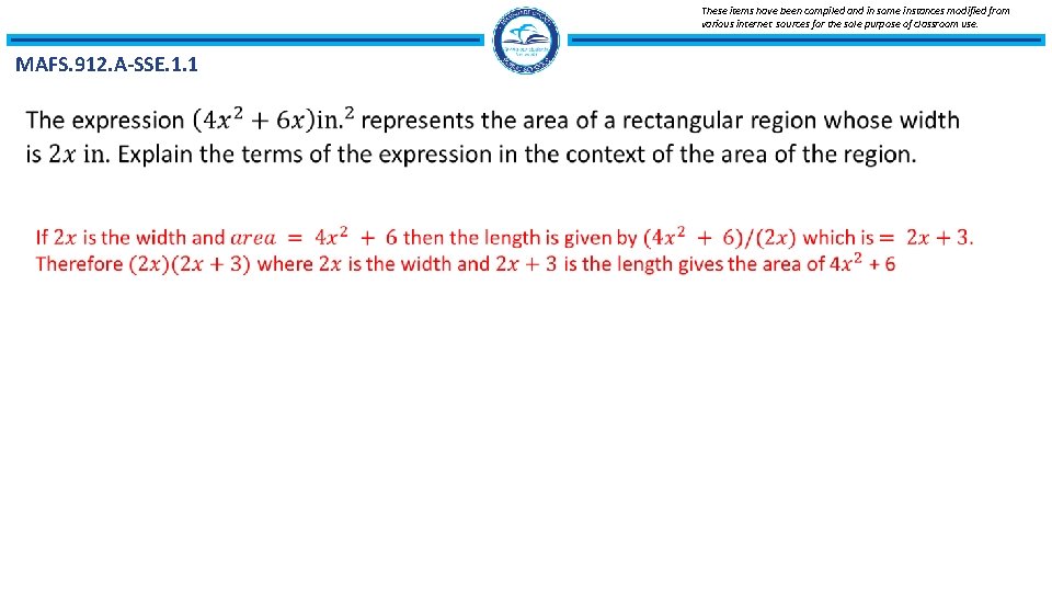 These items have been compiled and in some instances modified from various internet sources