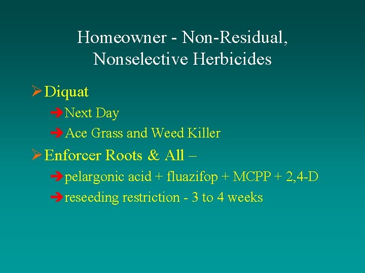 Homeowner - Non-Residual, Nonselective Herbicides Ø Diquat èNext Day èAce Grass and Weed Killer