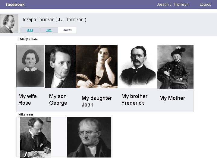 facebook Joseph J. Thomson Joseph Thomson ( J. J. Thomson ) Wall Info Photos